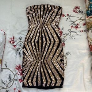 NWT Fashion Nova Strapless Sequin Dress